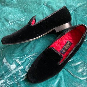 Bowhill and Elliott Plain Albert Tuxedo Slipper Handmade in England 10.5